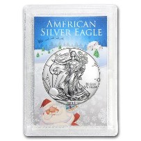 2018 1 oz American Silver Eagle (Santa Holder)