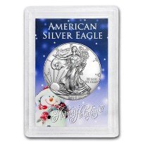 2018 1 oz American Silver Eagle (Snowman Holder)