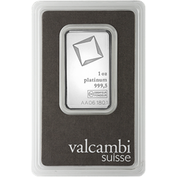 1 ozt. Valcambi Platinum Bar 