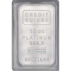 10 oz Platinum Bar Credit Suisse