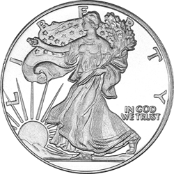 1 ozt. Silver Walking Liberty Round